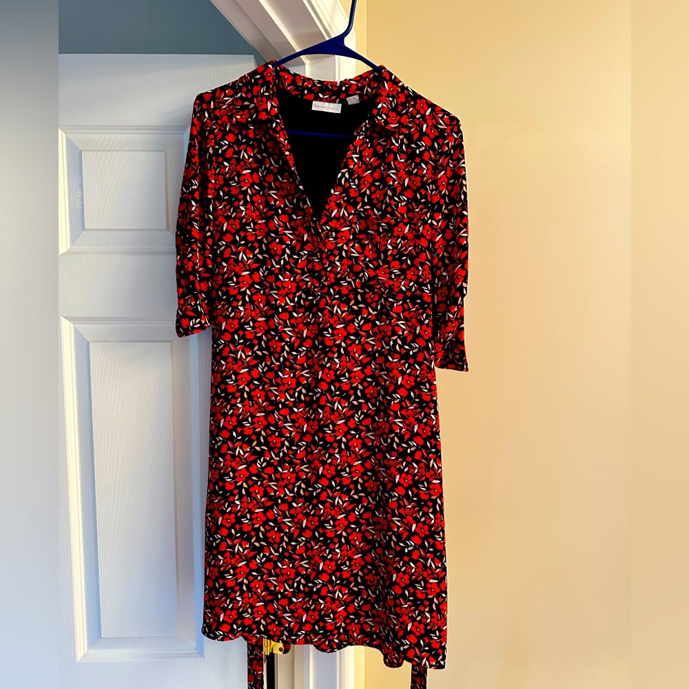 Dress. Size Small.  Red and navy floral.